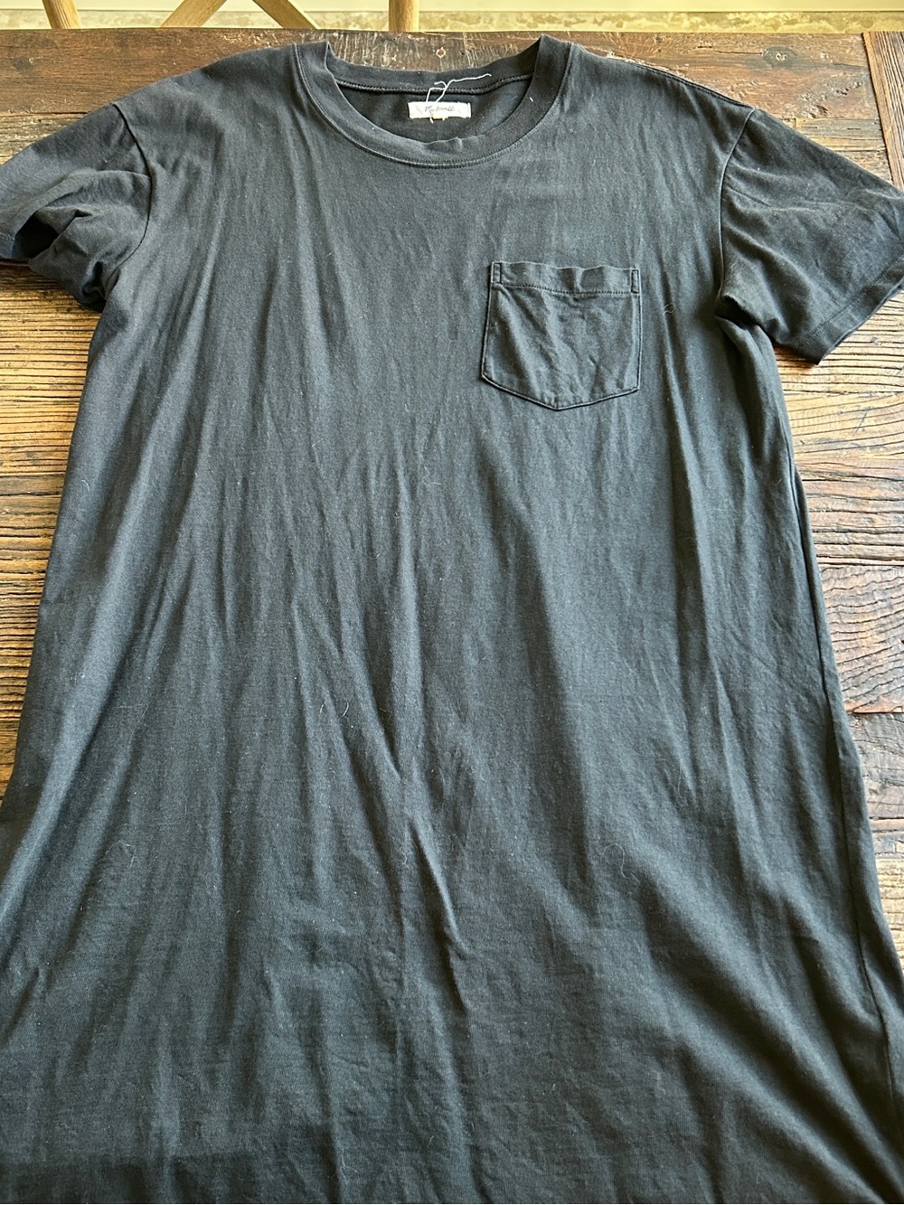 Madewell | Black Short-Sleeve Pocket Tee Mini Dress M